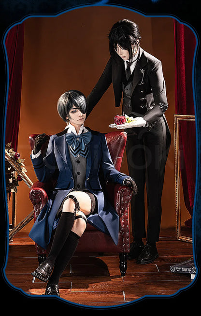 IN STOCK Ciel Sebastian Cosplay Costume Anime【S-3XL】DokiDoki-R Men Halloween Uniform Ciel Cosplay Plus Size