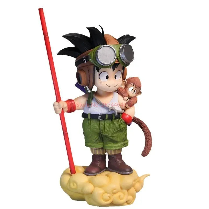 2024 New 25.8cm Dragon Ball Gk Monkey Goku Statue Figures Anime Doll Cloud Super Saiyan Model Figure Box Gift Toy For Children