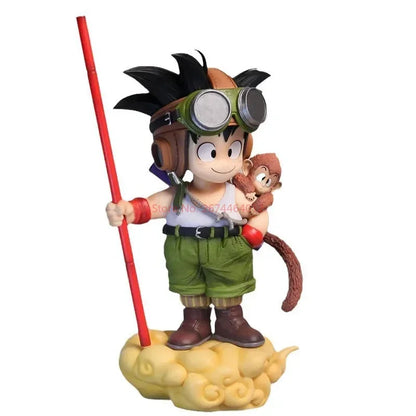 2024 New 25.8cm Dragon Ball Gk Monkey Goku Statue Figures Anime Doll Cloud Super Saiyan Model Figure Box Gift Toy For Children