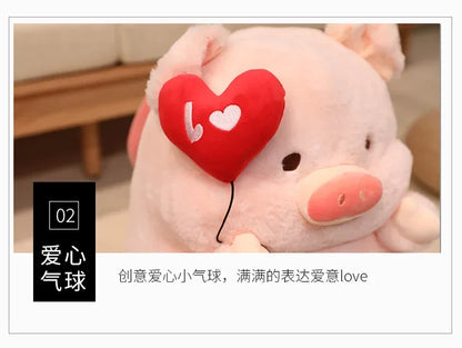 New 30-55cm Cute Cartoon Angel Pig Plush Toys Lovely Fat Piggy Stuffed Doll Red Heart for Girls Lovers Valentine's Day Gifts