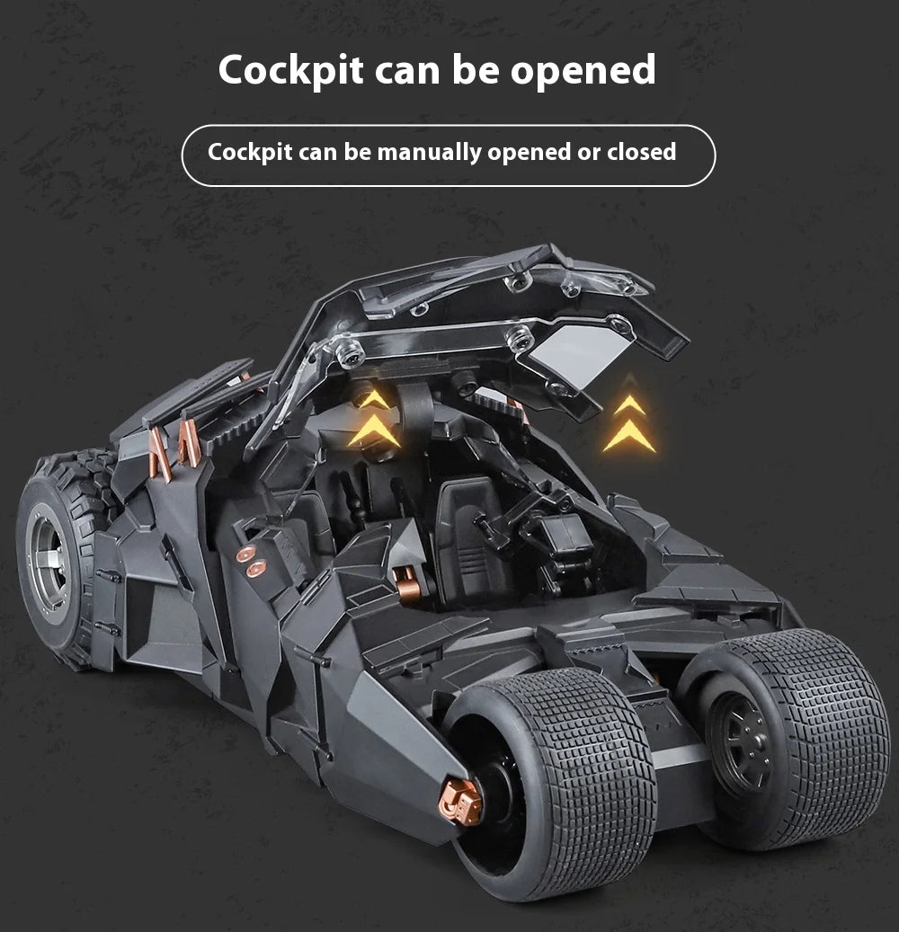 1:18 Batmobile Tumbler Alloy Metal Car Diecast Toy Vehicle Car Model Sound & Light Slide Spray Truck Toys For Kids  Gift Birthda
