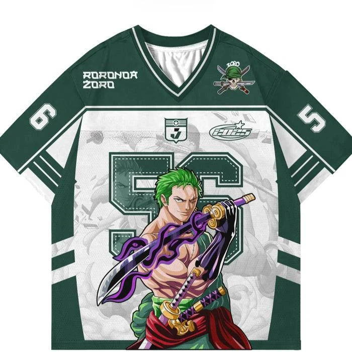 Jersey One Piece The Straw Hat Pirates Anime Kpop Baseball Hockey T-shirt Fashion Streetwear Anime Y2k Daily Unisex Tops Tees