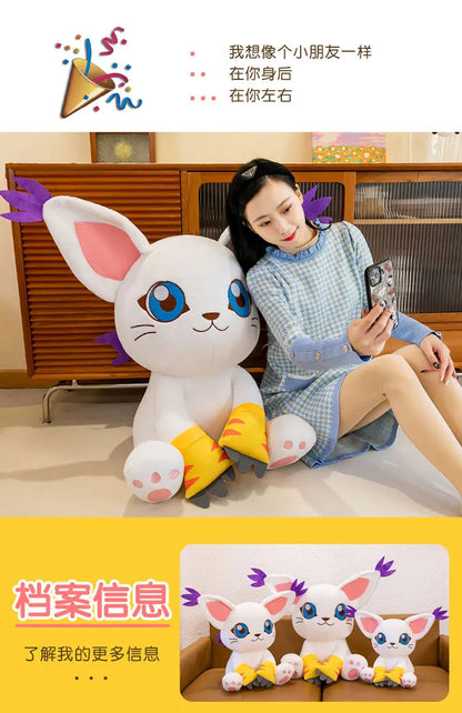 40-80CM Large Big Size Gatomon Plushies Tailmon Peluche Cartoon Anime Plush Comfortable Soft Doll Children's Ornament Toy Gifts