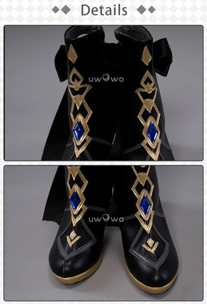 UWOWO Genshin Impact Navia Cosplay Shoes Fontaine Rococo Style Dress Cospaly Shoes Boots