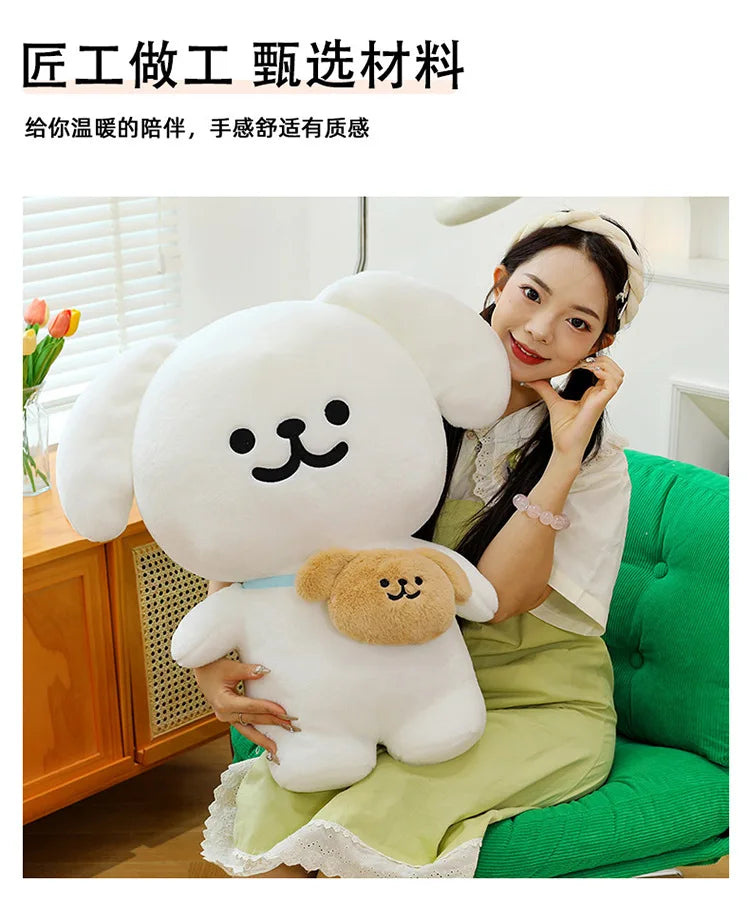 45/70cm Big Size Maltese Backpack Cartoon Anime Plush Stuffed Doll Kawaii Room Decoration Plushies Pillow Ornament Children Gift
