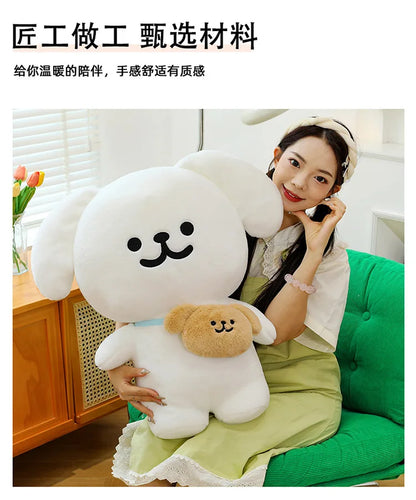 45/70cm Big Size Maltese Backpack Cartoon Anime Plush Stuffed Doll Kawaii Room Decoration Plushies Pillow Ornament Children Gift