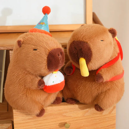 New Arrival Capybara Plushies Xmas Birthday Party Decor Capibara Soft Toys Cute Chips Bag Cake Capybara Stuffed Toy Kids Gift