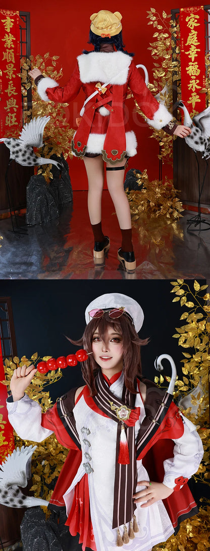 IN STOCK Xiangling Cosplay Costume Game Genshin Impact【XS-3XL】DokiDoki-N New Skin Cherries Snow-Laden Plus Size