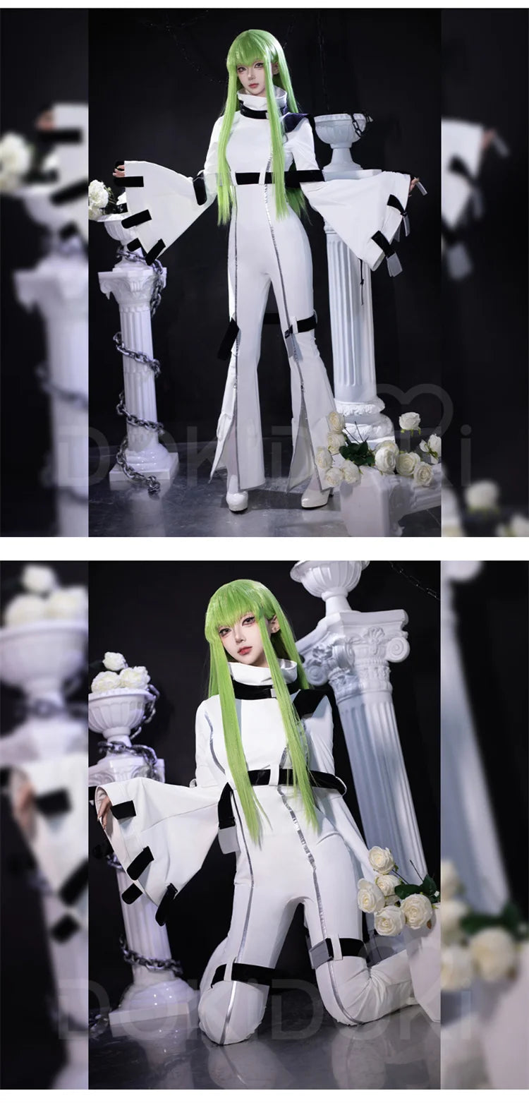 C Cosplay Costume Anime Cosplay DokiDoki-R Lelouchh C Costume Women White Bodysuit Uniform