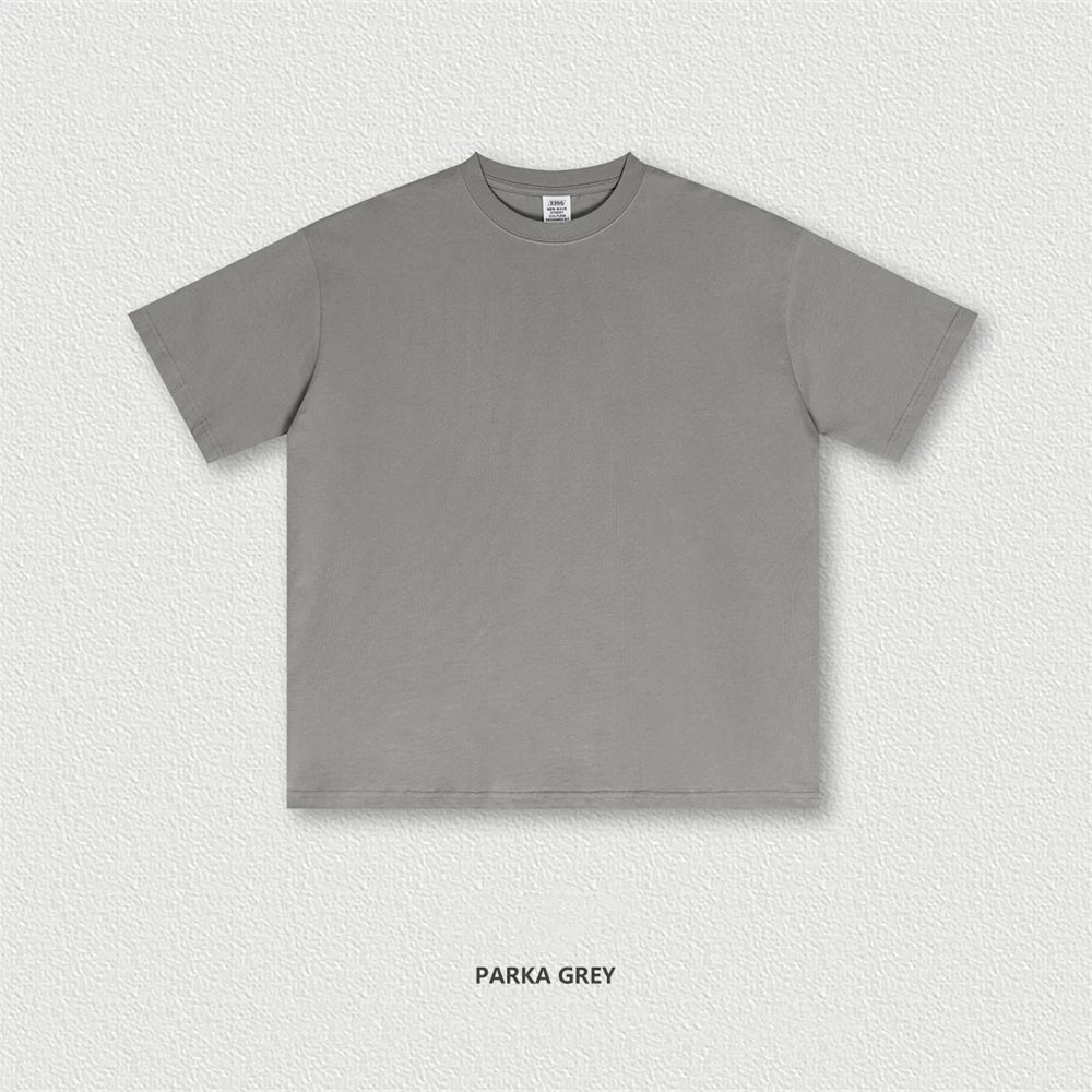 ZODF New 2025 Spring Summer 235gsm Solid Cotton T-Shirts For Men Women Unisex Loose Basic T Shirt Tees Brand Tops HY0970