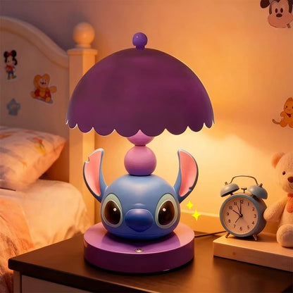 Cute Disney Lilo&Stitch Bedroom Bedside Lamp Anime Figure Table Lamp USB Plug 3 Color Dimming Living Room Study Atmosphere Light