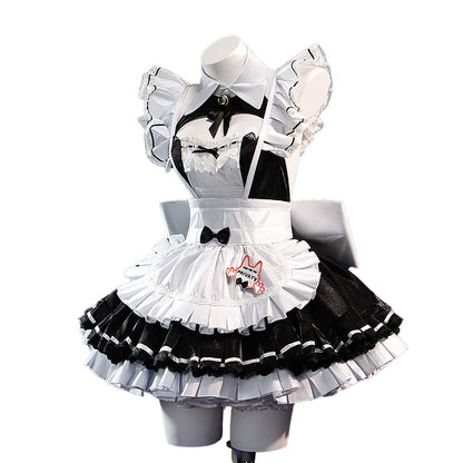 Privaty Cosplay Costume Game DokiDoki-R Women Cute Black White Maid Dress Privaty Sexy Costume Cosplay Suits