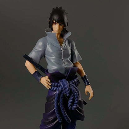 26CM Anime Naruto Uchiha Sasuke Figure Model Toy Gift Collection Standing Akimbo Set Sasuke Large PVC Action Figure