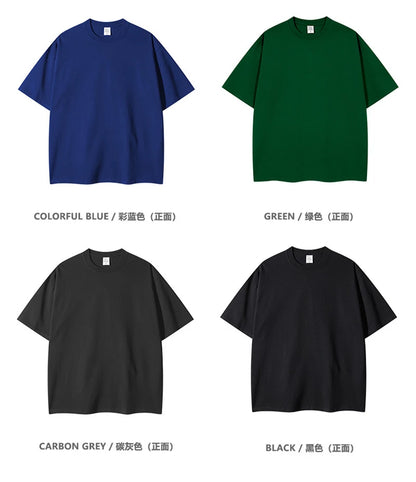 ZODF Trendy Summer 260gsm Cotton Oversized T Shirts For Men Unisex Male Kanye West High Street Solid Tees Brand Tops HY0122