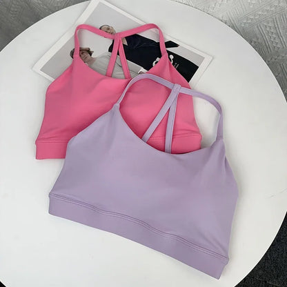 Women Fitness Sports Bra Top Sexy Beauty Back Shockproof Quick-Dry Gym Crop for Running Pilates Yoga