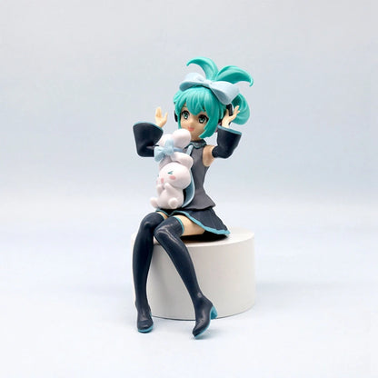1PC 20cm/7.87inch Hatsune Miku X Cinnamoroll Anime Figure Kawaii Miku Action Figure PVC Adult Collection Model Doll Toys Gifts