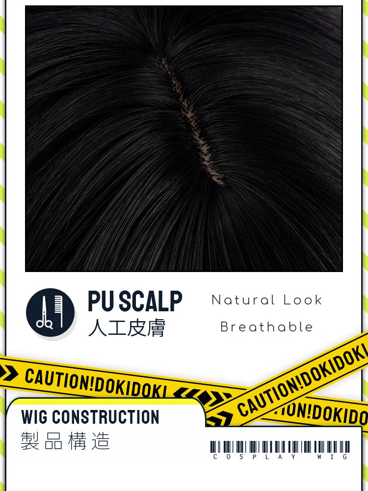 IN STOCK SUA Wig Anime Cosplay Wig Alien Stage DokiDoki Women 35cm Black Short Hair Ear Clips Heat Resiatant Hair Free Wig Cap