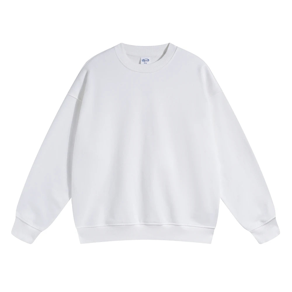 ZODF 2024 Autumn Winter Men's Basic O-Neck Sweatshirt Unisex Loose Solid 430gsm Terry Pullovers Streetwears HY0910