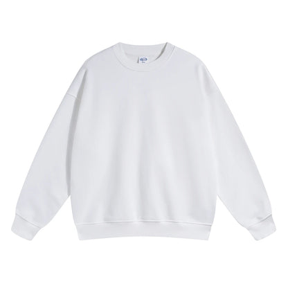 ZODF 2024 Autumn Winter Men's Basic O-Neck Sweatshirt Unisex Loose Solid 430gsm Terry Pullovers Streetwears HY0910