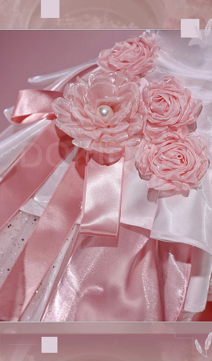 Yuuki Asuna Cosplay Costume Anime Sword Art Online Cosplay DokiDoki-R Women Pink Wedding Dress Asuna Unrestrained Emotion