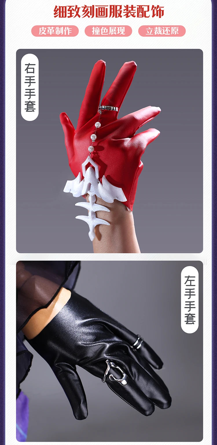 Honkai Star Rail Hysilens Cosplay Costume Wig Dress Earrings Headwear Rings Metal Accessories Halloween Party Women Girls iCoser