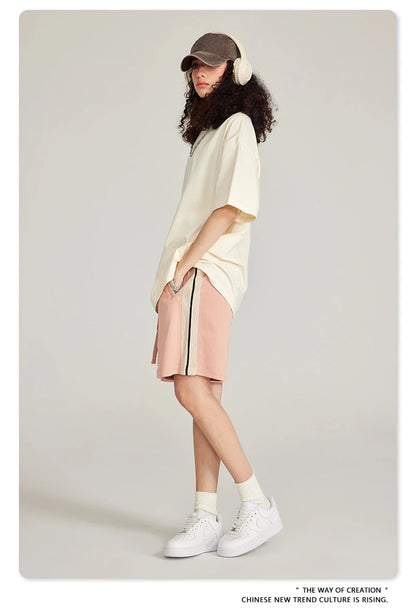 ZODF Trendy Summer 260gsm Cotton Oversized T Shirts For Men Unisex Male Kanye West High Street Solid Tees Brand Tops HY0122