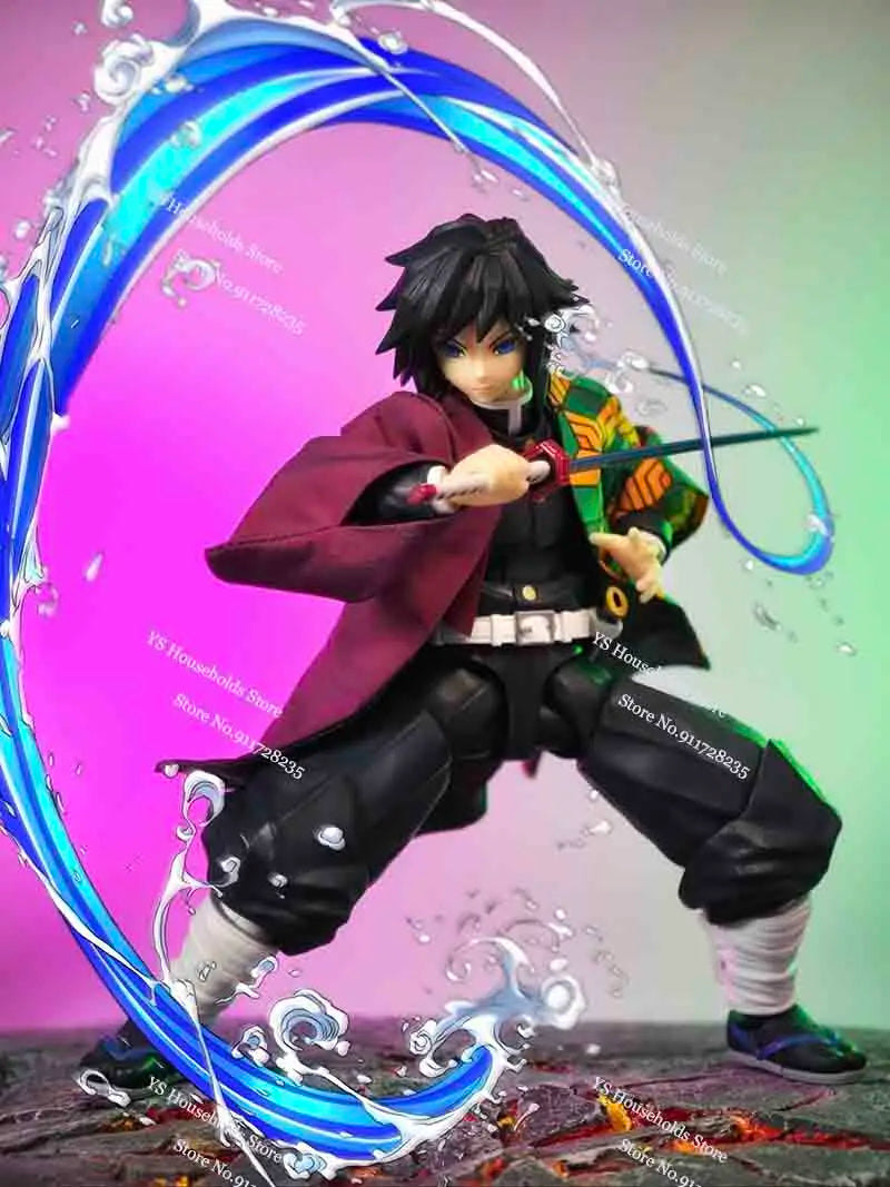 1/12 Kamado Tanjirou Flame Plaid Windbreaker Tomioka Giyuu Spout Matching Color Toy Accessory For Shf Anime Demon Slayer Soldier