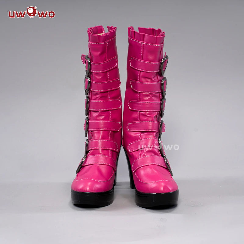 UWOWO Draculauraa Cosplay Boots Shoes Vampiree Spiderwebb Cape Berett Gothicc Dress Cosplay Shoes Boots