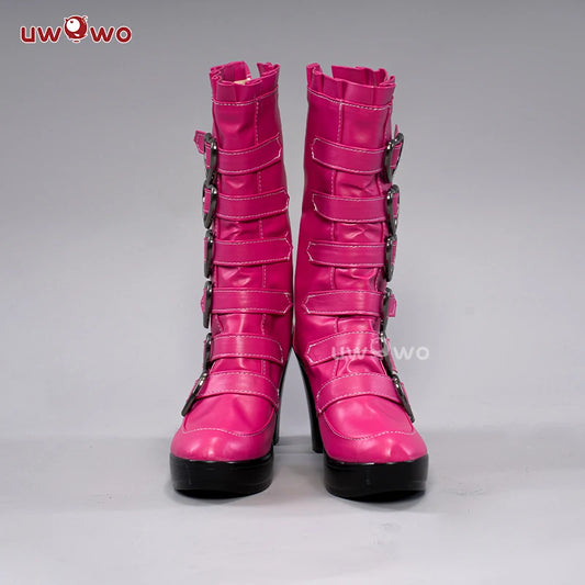 UWOWO Draculauraa Cosplay Boots Shoes Vampiree Spiderwebb Cape Berett Gothicc Dress Cosplay Shoes Boots