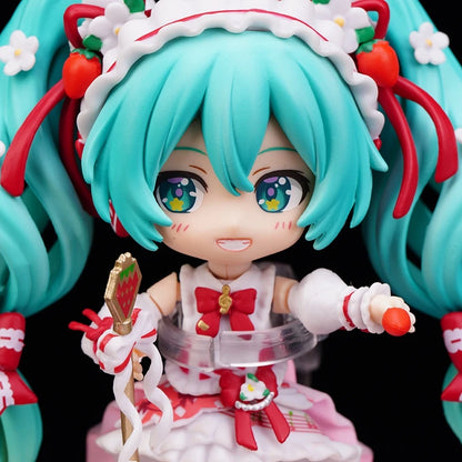 10cm/3.94in #1939 Hatsune Miku Anime Figure 15th Anniversary Strawberry Miku Action Figure #1940 Miku Collection Model Doll Toys