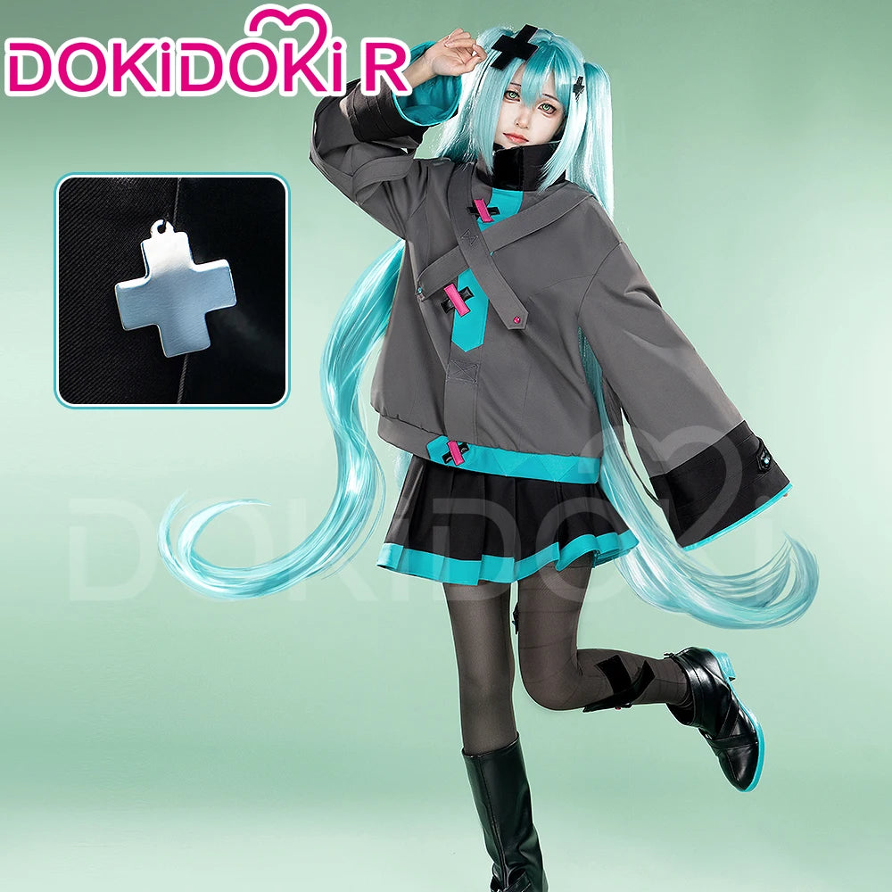 IN STOCK Mikuu Cosplay Costume Anime【S-3XL】DokiDoki-R Women Cute Dress Costume Mikuu Cosplay Headdress Plus Size