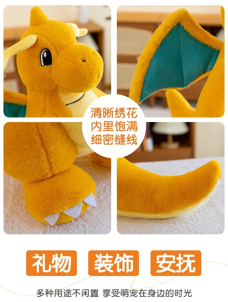 Pokemon Dragonite Plush Toy  Large Size Rabbit Plush 45/60/80cm Pokémon Plushie Animal Soft Stuffed Kawaii Toy Gift for Children