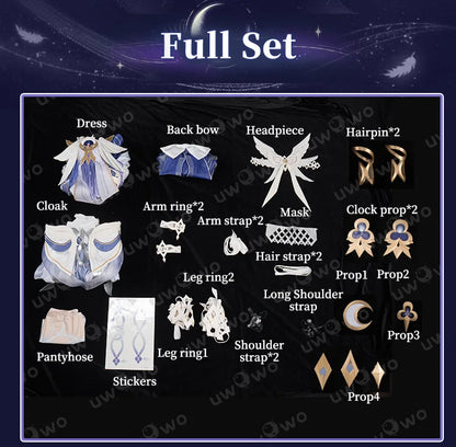 PRE SALE UWOWO Columbina Cosplay Game Genshin Impact Columbina 'Damselette' Snezhnaya Cosplay Costume Halloween Costume