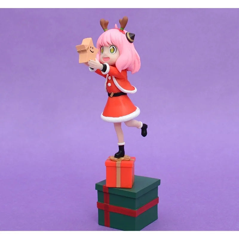 Christmas Anime Crayon Shin chan Figurine Santa Claus Spy Family Anya Action Figures Dolls Model Toys PVC Collectible Ornament