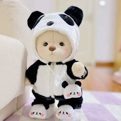 Unique Handmade Brown Bear Plush Toy Change Honey Dress Cloth Baby Girl Hug Cuddly Plushie Doll for Kids Christmas Gift For Kids