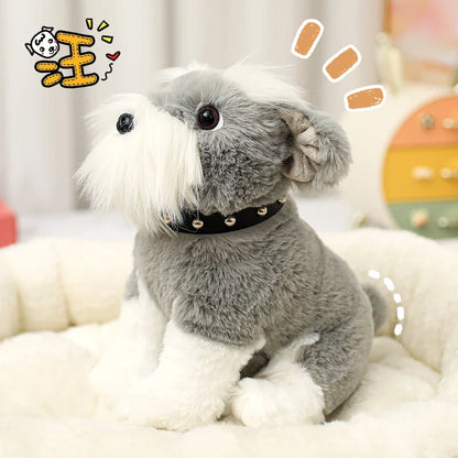 Simulate Dog Plushies Soft Toys Stuffed Bulldog Shar-pei Schnauzer Plush Toy Home Decor Girl Boy Companion Birthday Gift