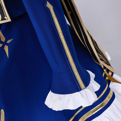 iCoser Honkai Star Rail Fate Saber Cosplay Costume Wig Blue Dress Uniform Outfit Halloween Party for Women Girls Carnival Props
