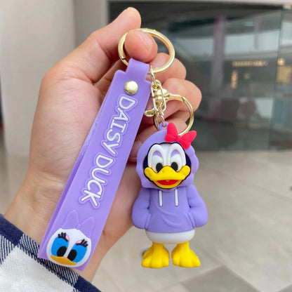 Anime Disney Keychain Cartoon Mickey Mouse Minnie Lilo & Stitch Cute Doll Keyring Ornament Key Chain Pendant Kids Toys Gift