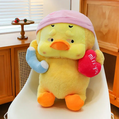 Cute Miss You Doesn't Want To Get Up Series Plush Toys Children's Soothing Dolls Indoor Ornaments Yellow Ducks Children's Gifts