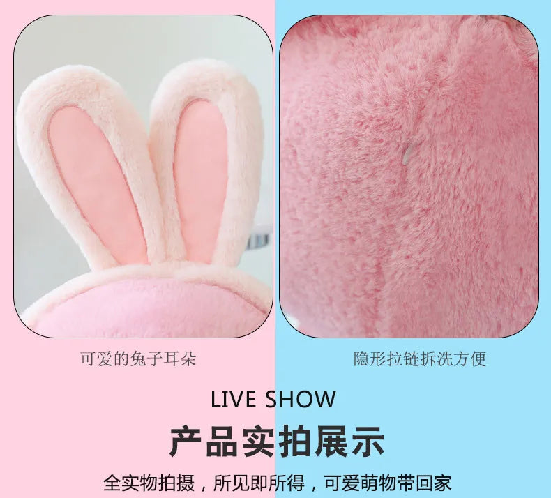 40/56/76cm Big Size Disney Stitch Angel Transformed Into A Rabbit Anime Plush Stuffed Doll Room Plushies Pillow Ornaments Gifts