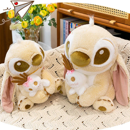 25/60CM Golden Disney Lilo and Stitch Plush Toy Cartoon Anime Stuffed Kawaii Stich Scrump Doll Plushie Kids Birthday Xmas Gifts