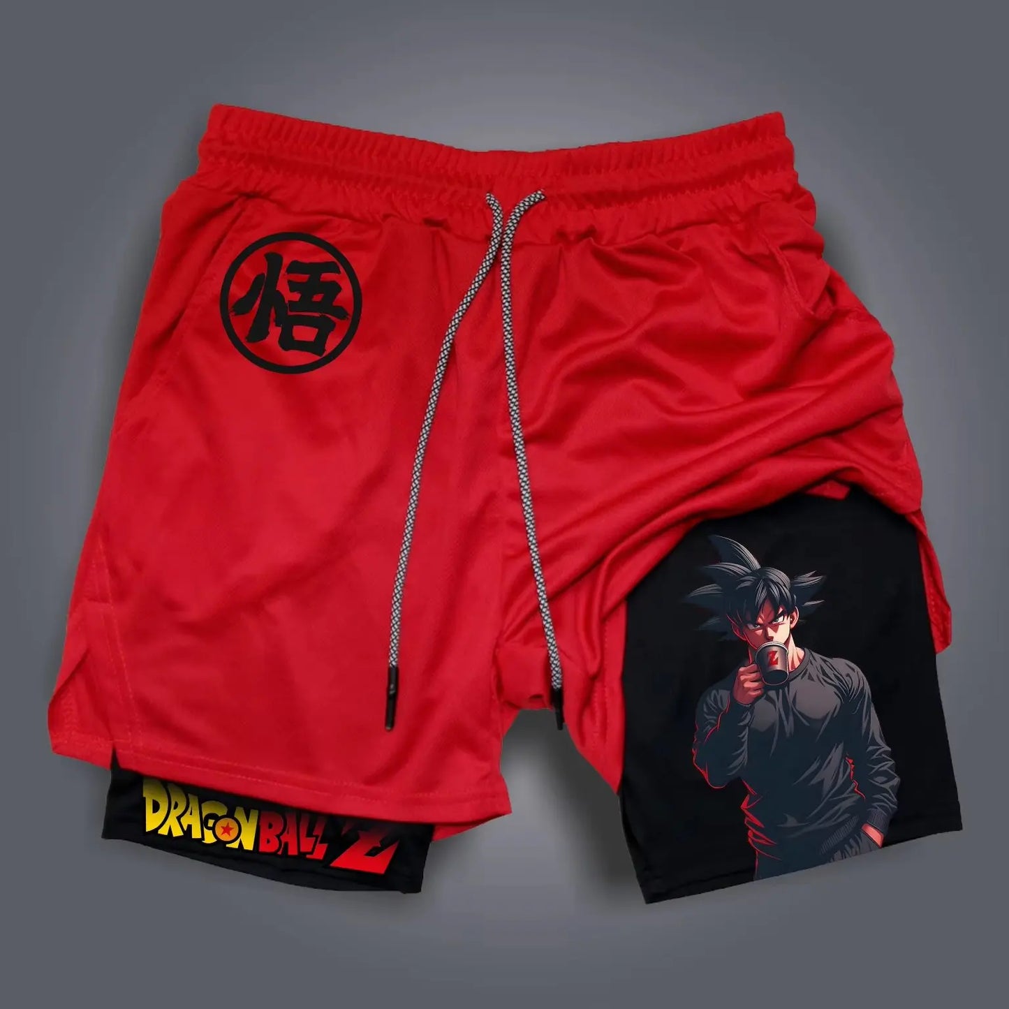 Dragon Ball Anime Men's Shorts Double Layer 2-in-1 Shorts Graphic Print Streetwear Summer Autumn Fitness Running Sports Pants