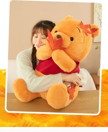 70cm Big Size Disney Pooh Bear Maple Leaf Anime Plush Stuffed Doll Room Plushies Pillow Cute Ornaments Children's Holiday Gifts