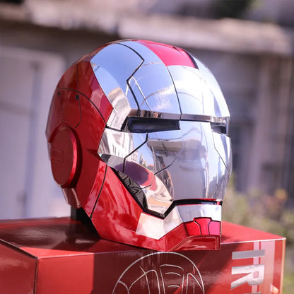 NEW Iron Man Helmet Mk5 Electric Voice Activated Control Wearable Mask 1:1 Automatic Opening Closing Model Figure Adult Toy Gift