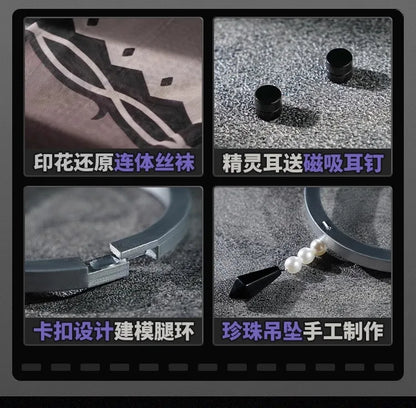 Zenless Zone Zero Vivian Cosplay Costume Wig Dress Uniform Headwear Earrings Mockingbird Halloween Party for Women Girl Carnival