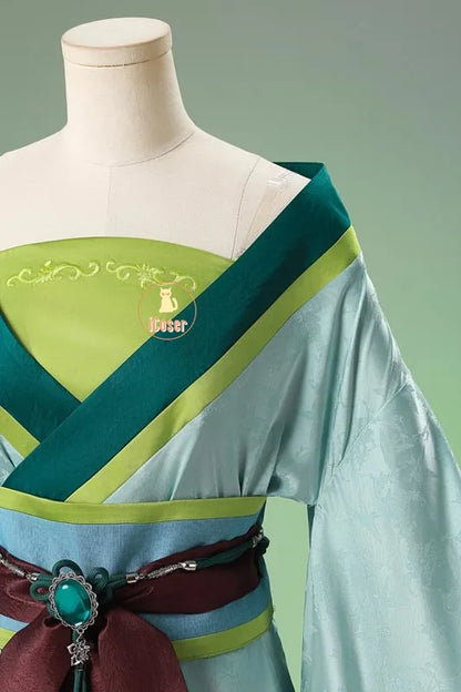 Anime The Apothecary Diaries Maomao Cosplay Costume La Clan Princess Green Dress Earrings Halloween Party for Women Girls iCoser