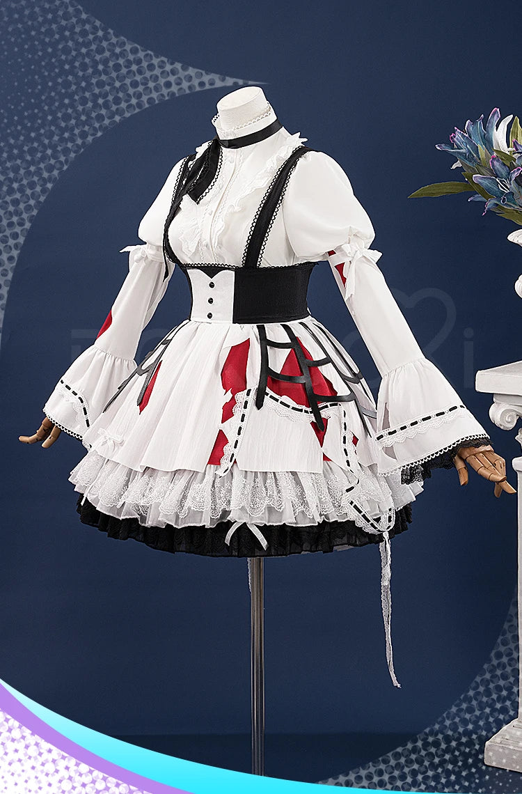 IN STOCK Akiyamaa Mizuki Mikuu Cosplay Costume Game Cosplay【XS-2XL】DokiDoki-R Women White Lolita Dress Mizu5 Cosplay Plus Size