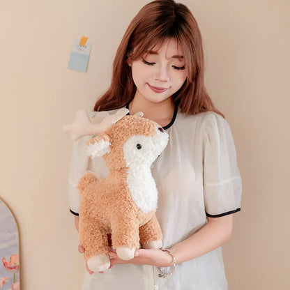 25/35cm Cute Deer Plush Toy Soft Stuffed Animal Doll Lovely Reindeer Plushies Appease Doll Birthday Gifts Girl Boy Home Decor