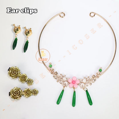 Maomao Cosplay Necklace Earrings Hairpins Anime The Apothecary Diaries Headwear Ear Clips Cosplay Accessories Props Women Girls