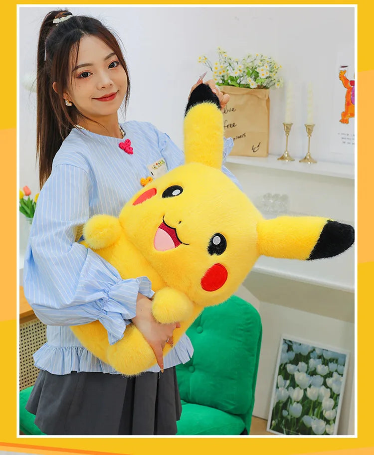 35/50/60/80CM Pokémon Pikachu Plushies Cartoon Anime Stuffed Kawaii Big Size Ornament Comfortable Soft Doll Children's Toys Gift